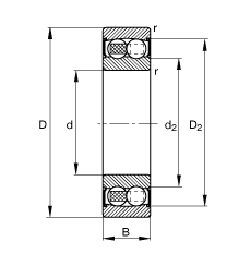 {(dio)S 2309-2RS-TVH, (j) DIN 630 ˜ʵҪߴ, ɂ(c)ܷ