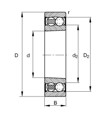 {(dio)S 2210-K-2RS-TVH-C3, (j) DIN 630 (bio)(zhn)Ҫߴ, FF 1:12ɂ(c)ܷ
